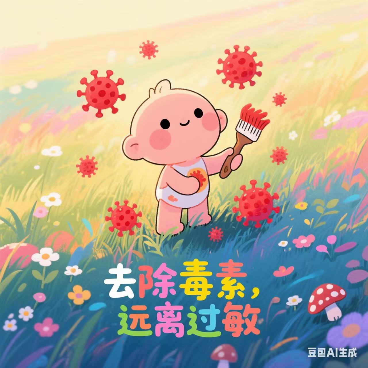 去除毒素、避免饮食过敏（麦麸、牛奶、糖）